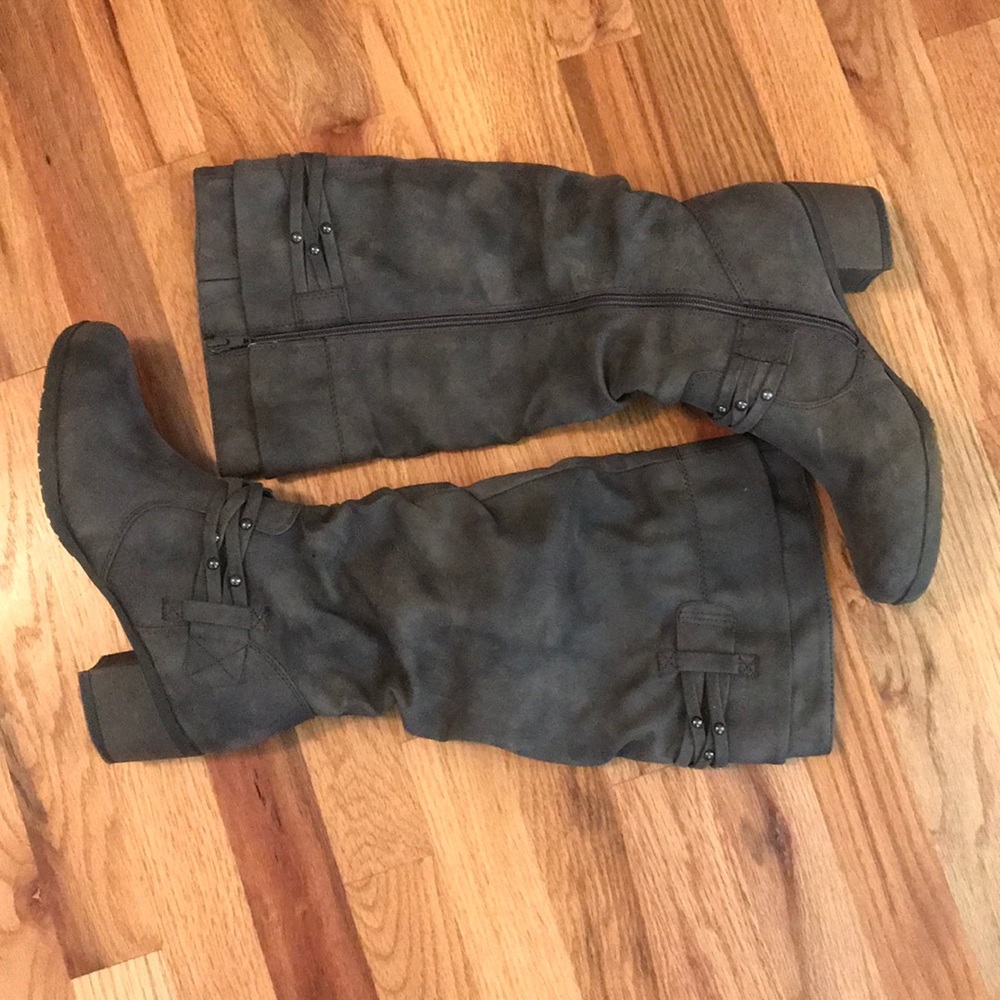 Gray Heeled Boots
